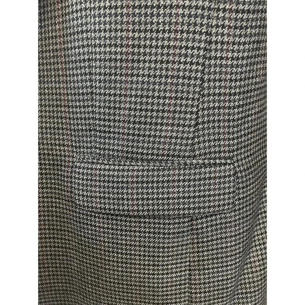 VTG Stafford 44S Gray Houndstooth Check Wool‎ Blend Tweed 2 Roll 1 Sport Coat